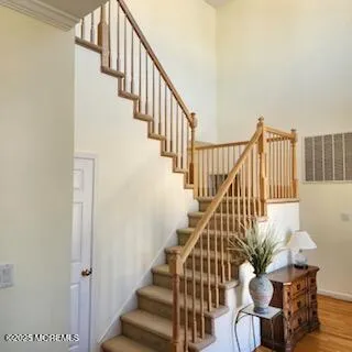 a view of entryway with wooden floor