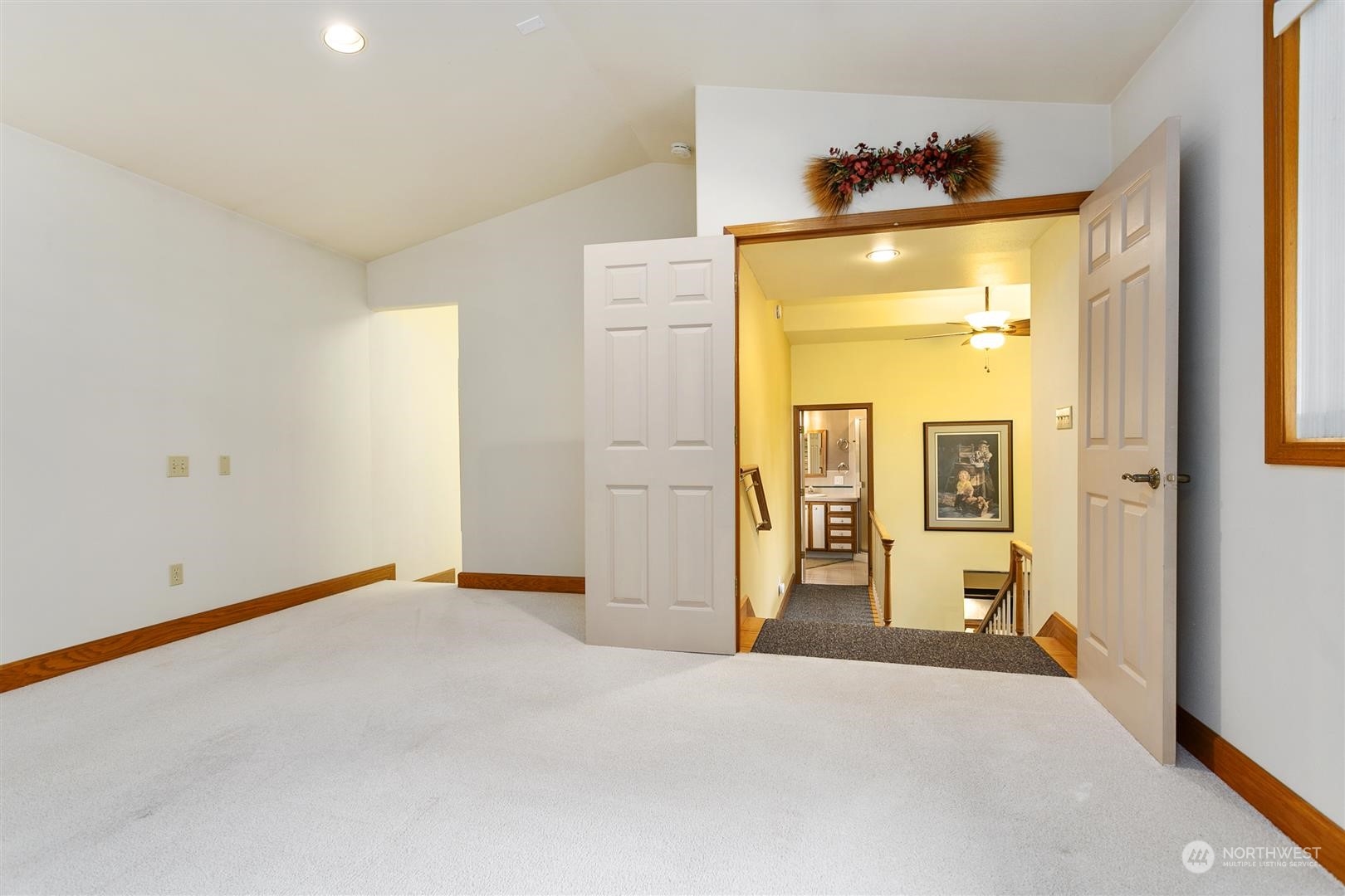 3397 Cedarville Road Bellingham, WA 98226 - Photo 20 of 38 a view of a bathroom with a glass door and a bathroom