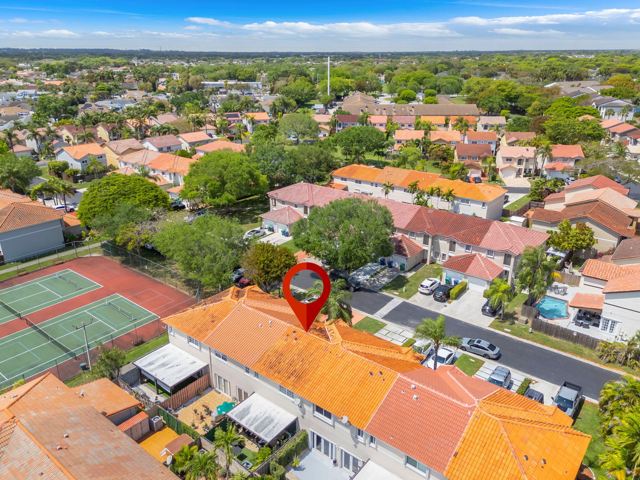 13860 Southwest 102nd Terrace Miami, FL 33186 - Photo 36 of 39 an aerial view of residential houses with outdoor space and swimming pool
