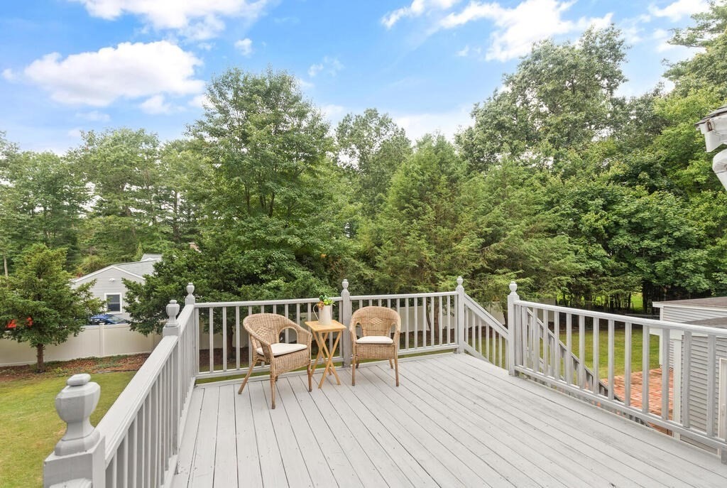 15 1/2 Algonquin Road Canton, MA 02021 - Photo 30 of 37 a view of a deck with two chairs and wooden floor