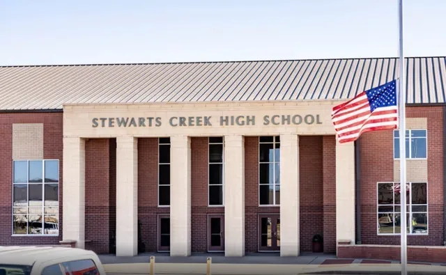 a view of a lake with trees
