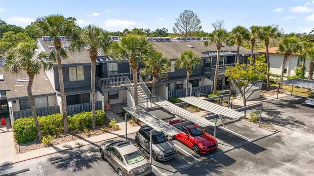 an aerial view of multiple house