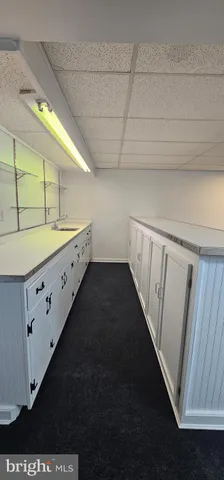 a bathroom with a double vanity sink and a tub