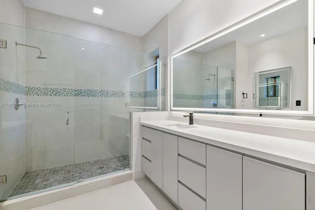 a bedroom with a bed and a closet