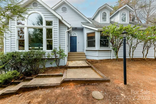 a front view of a house with entertaining space