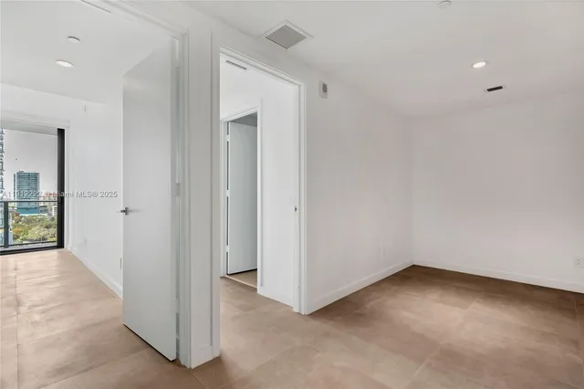 an empty room with closet