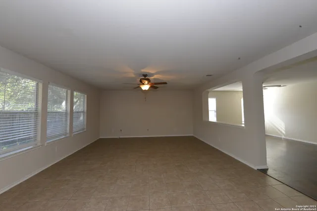 an empty room with a window