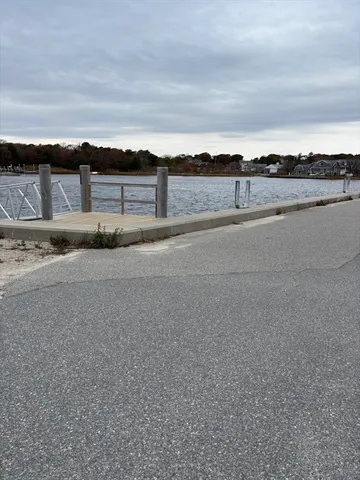 a view of a lake with a beach