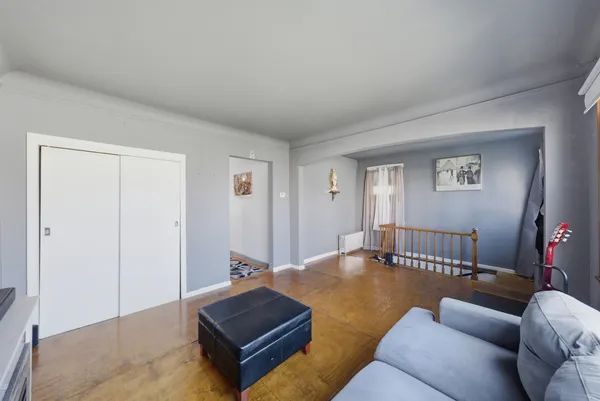 a living room with furniture