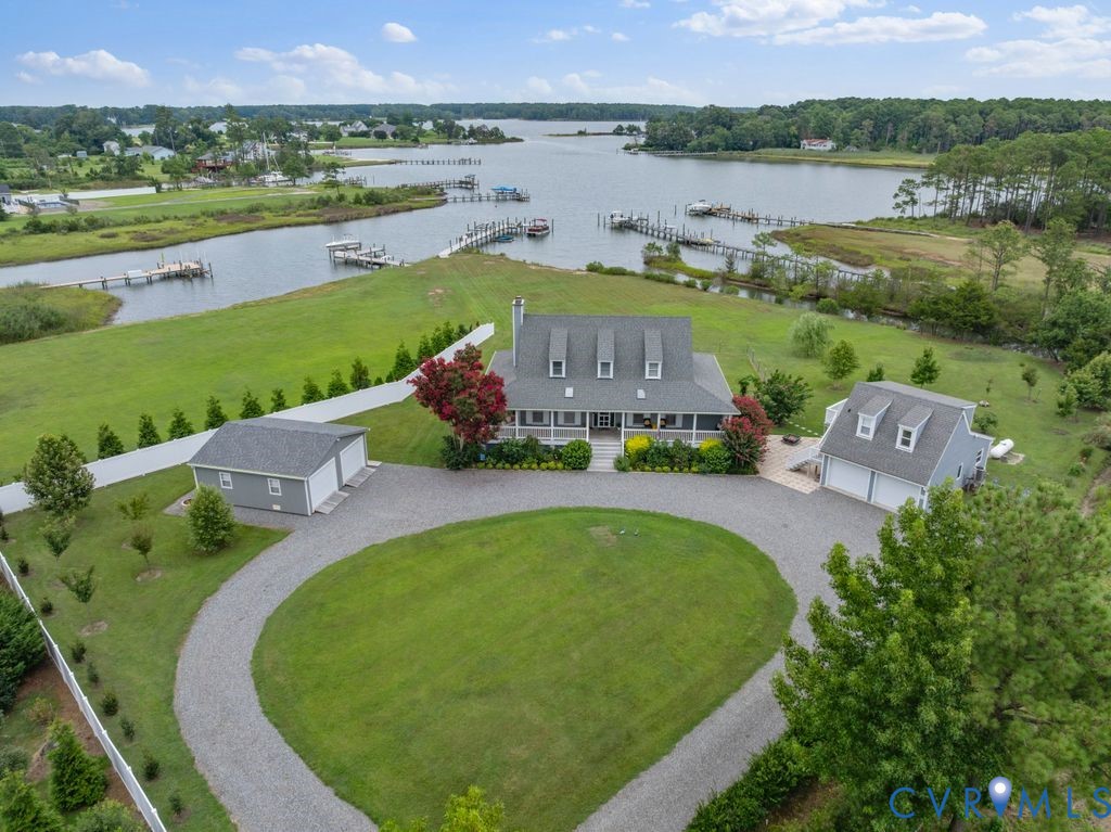 2082 Ocran Road White Stone, VA 22578 - Photo 47 of 50 an aerial view of a house with outdoor space and lake view