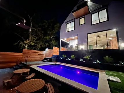 a view of a brick building with many windows