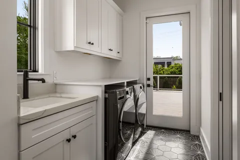a view of a storage and utility room