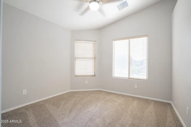 an empty room with closet