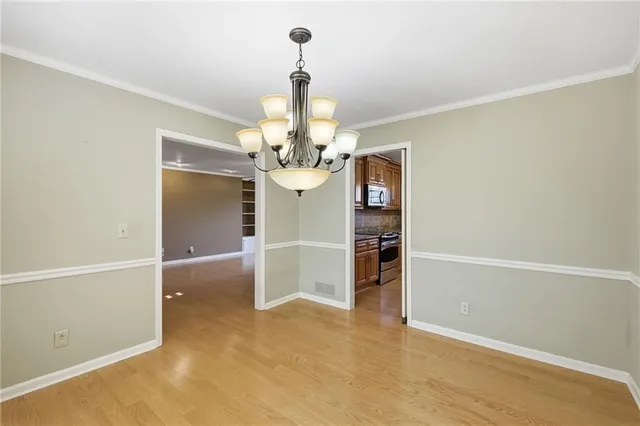 a view of a livingroom with a chandelier