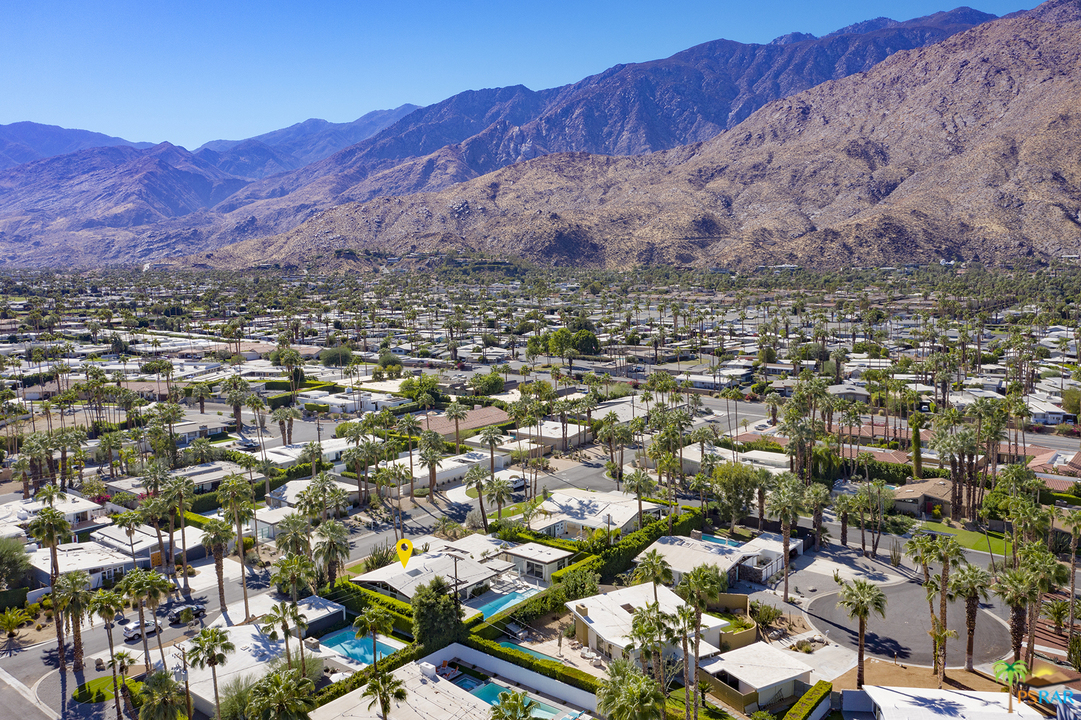 984 East La Jolla Road Palm Springs, CA 92264 - Photo 46 of 53 an aerial view of residential house and sandy dunes