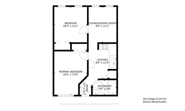 $2,500 | 166 Cottage Street, Unit 3, Boston, MA 02128