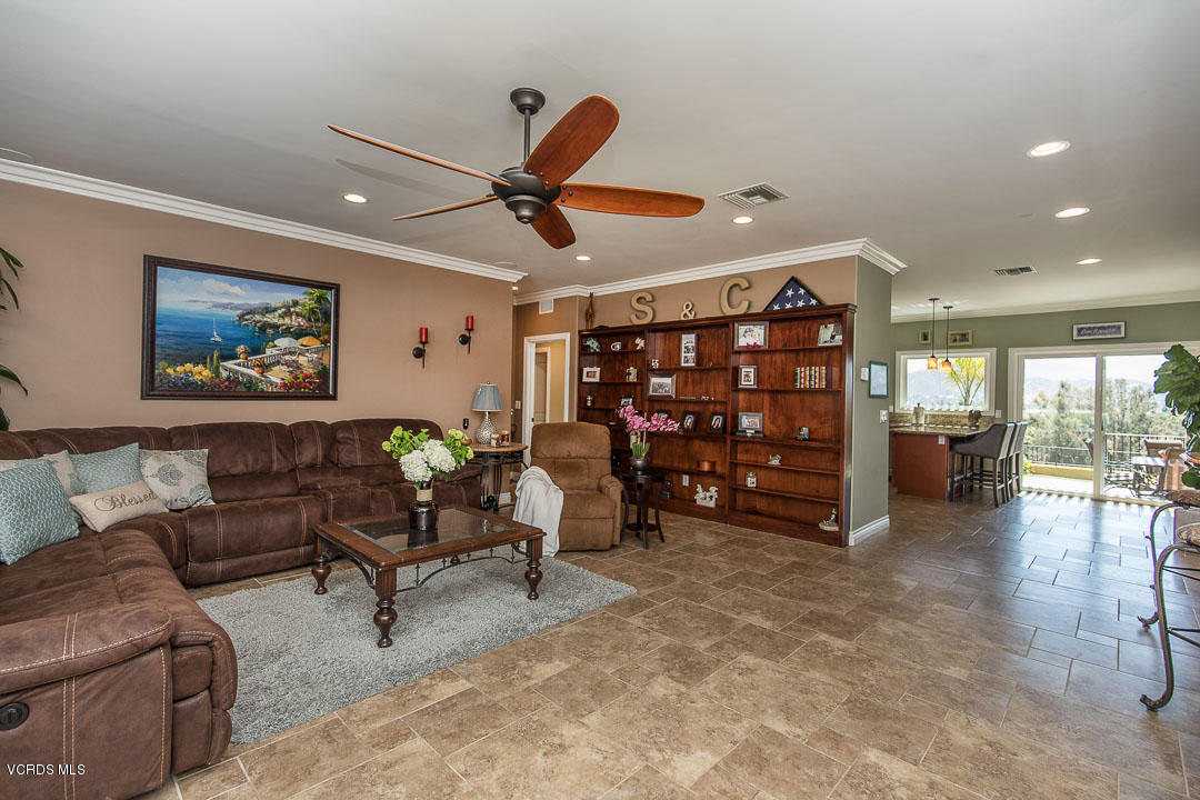 959 Rancho Road Thousand Oaks, CA 91362 - Photo 16 of 57 a living room with furniture and a ceiling fan