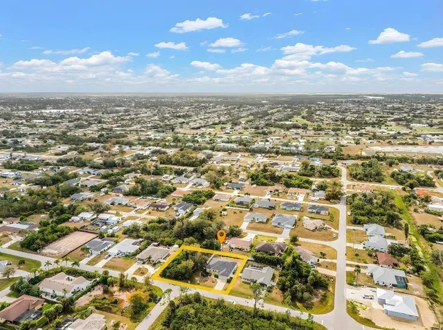 an aerial view of multiple house