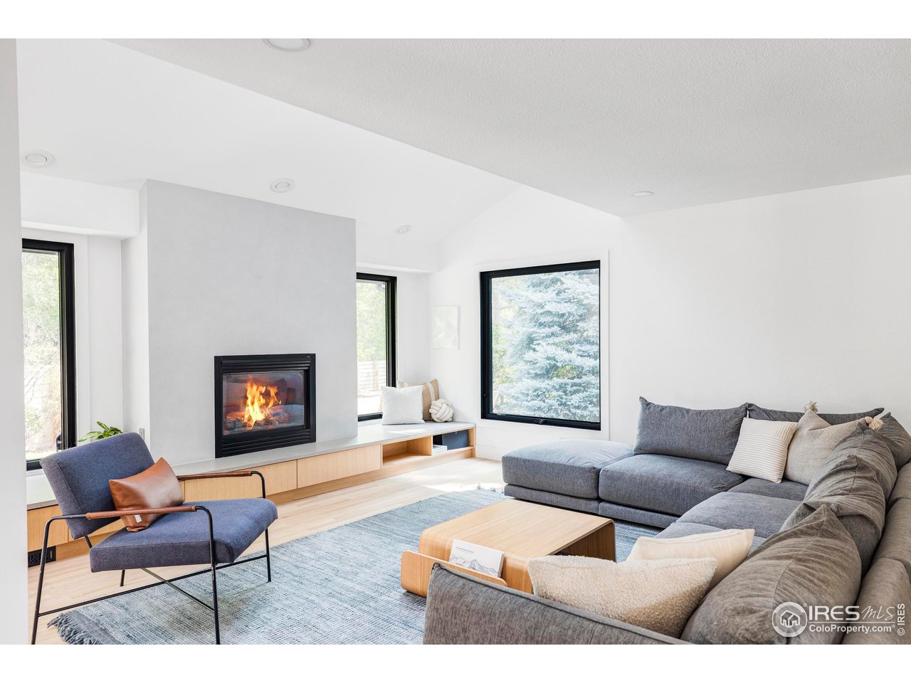 6095 Old Brompton Road Boulder, CO 80301 - Photo 11 of 34 a living room with furniture and a fireplace