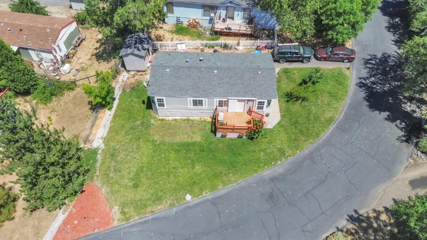 8074 Perry Creek Road, Unit 31 Somerset, CA 95684 - Photo 3 of 20 an aerial view of a house with a garden and swimming pool