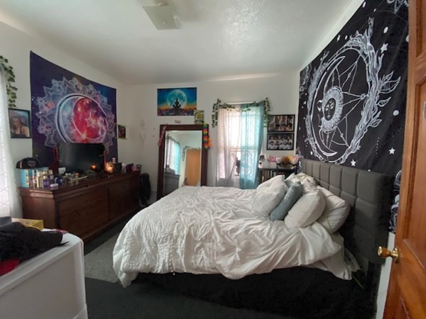 220 Vernon Street Worcester, MA 01607 - Photo 12 of 29 a bedroom with a bed and a flat tv screen