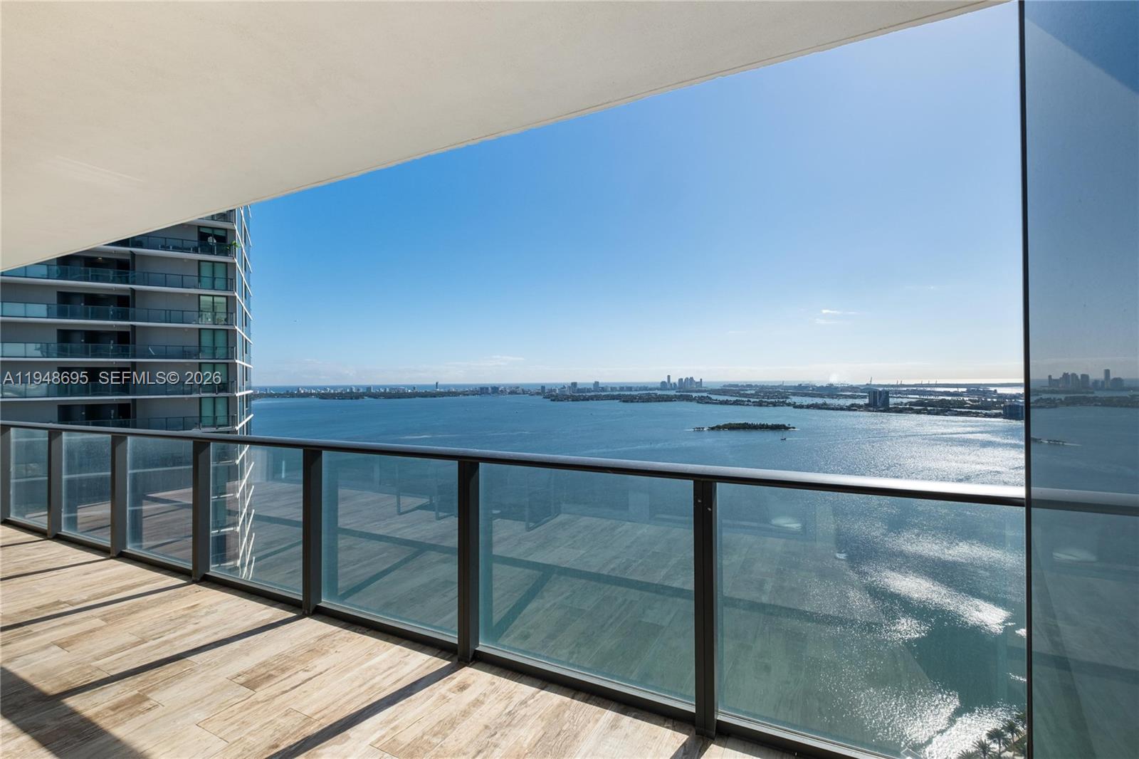 650 Northeast 32nd Street, Unit 4306 Miami, FL 33137 - Photo 16 of 52 a view of balcony with ocean view