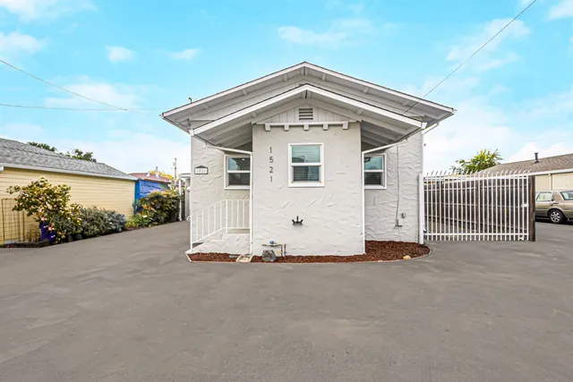 a view of a house with a garage