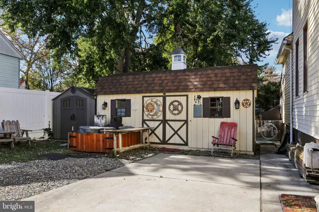 a view of a balcony with wooden floor