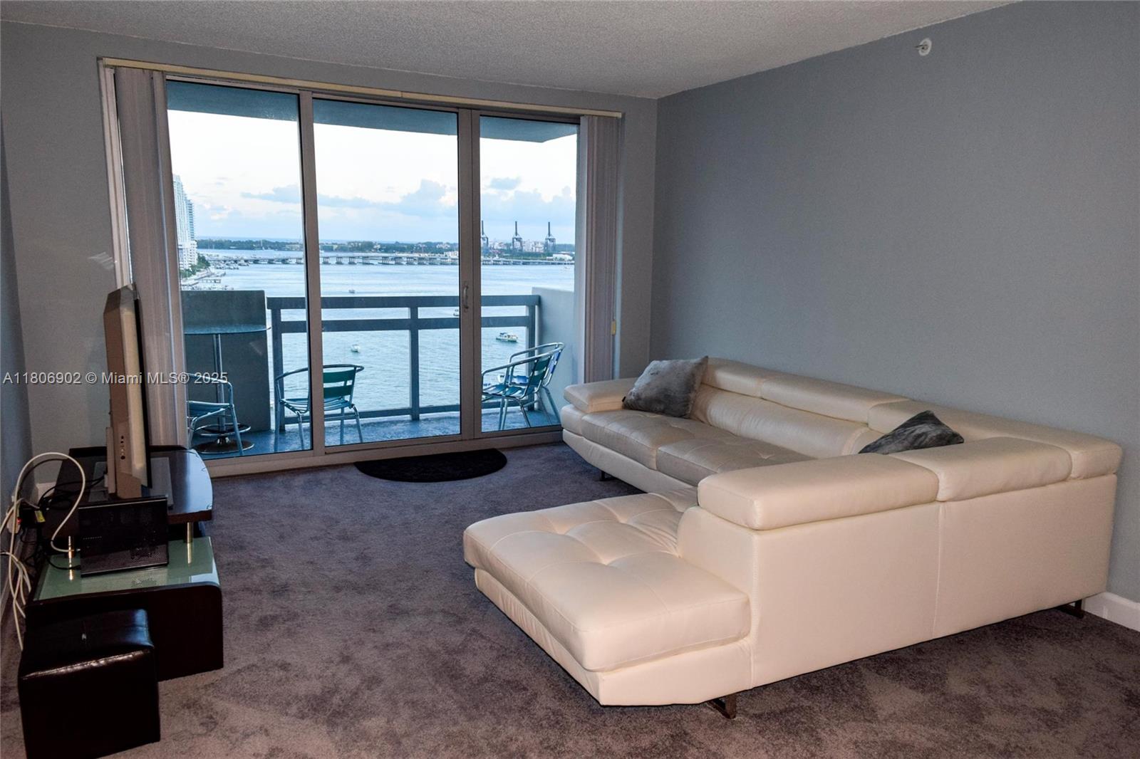 1500 Bay Road, Unit 1532S Miami Beach, FL 33139 - Photo 12 of 50 a living room with furniture and a flat screen tv
