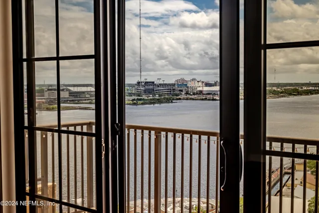 a view of a balcony with floor
