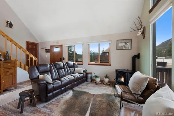 a living room with furniture
