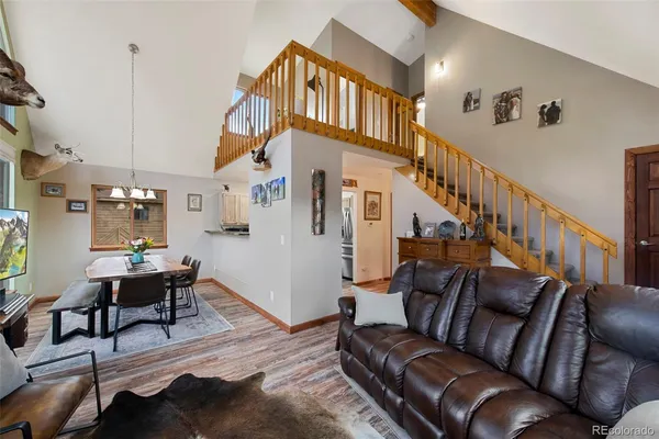 a living room with furniture