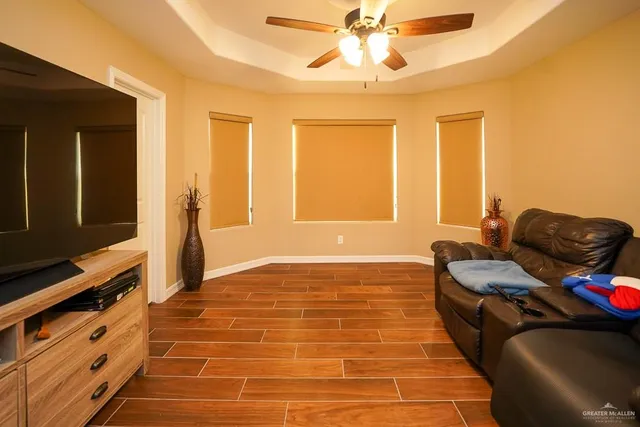 a living room with furniture