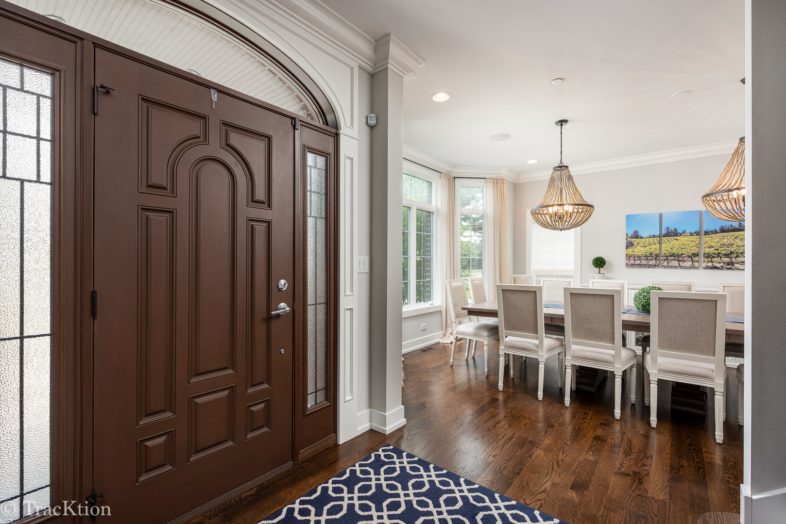 532 North Rose Avenue Park Ridge, IL 60068 - Photo 13 of 48 a dining room with wooden floor and white walls