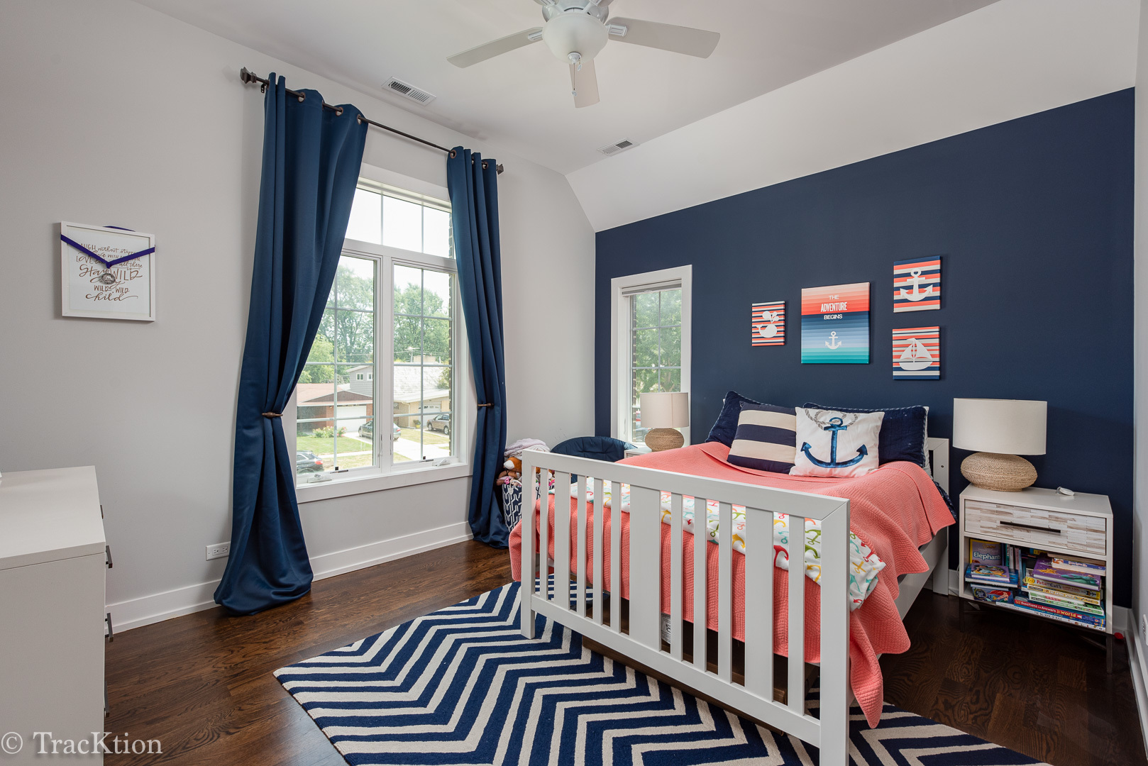532 North Rose Avenue Park Ridge, IL 60068 - Photo 27 of 48 a bedroom with a bed and a chandelier