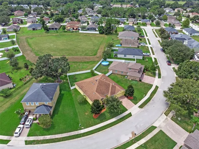 an aerial view of a house