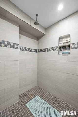 a bathroom with a shower