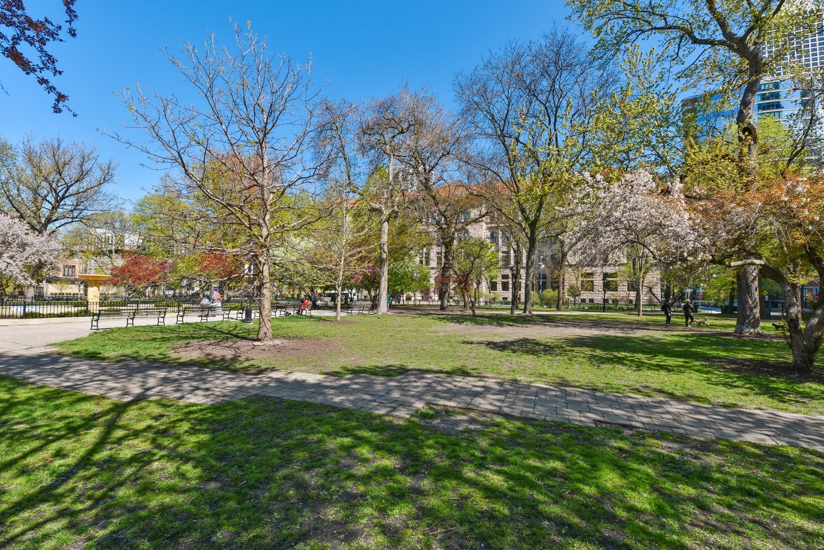 33 West Delaware Place, Unit 23D Chicago, IL 60610 - Photo 18 of 20 a view of a park with large trees