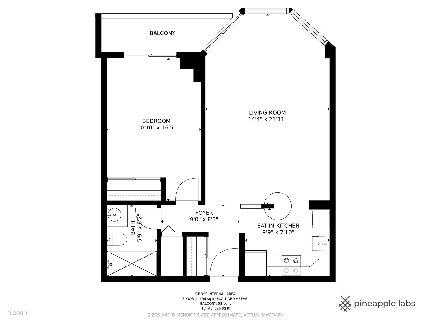 33 West Delaware Place, Unit 23D Chicago, IL 60610 - Photo 20 of 20 a picture of floor plan