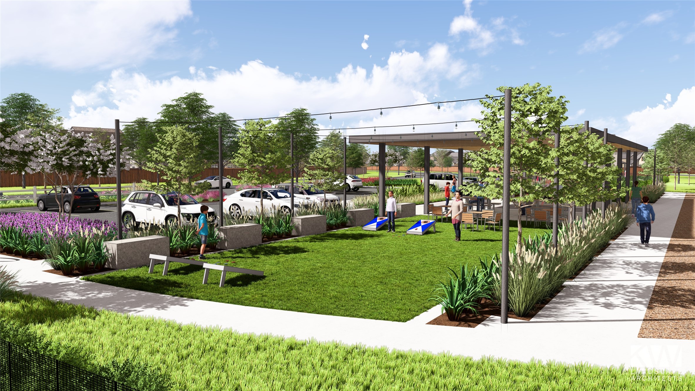 10656 Altitude Way Conroe, TX 77303 - Photo 18 of 30 a view of a garden with a fountain in front of a house