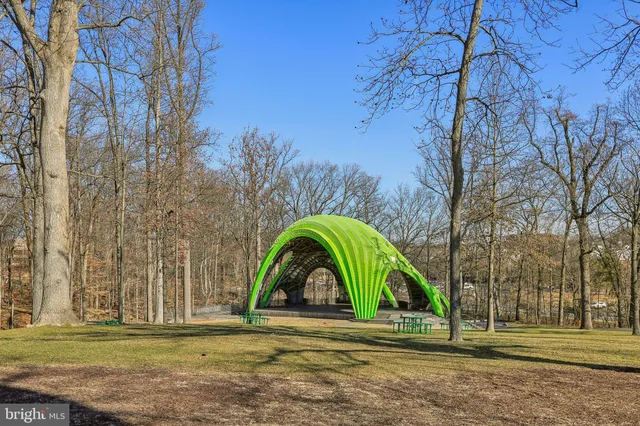 a view of outdoor space with garden and trees