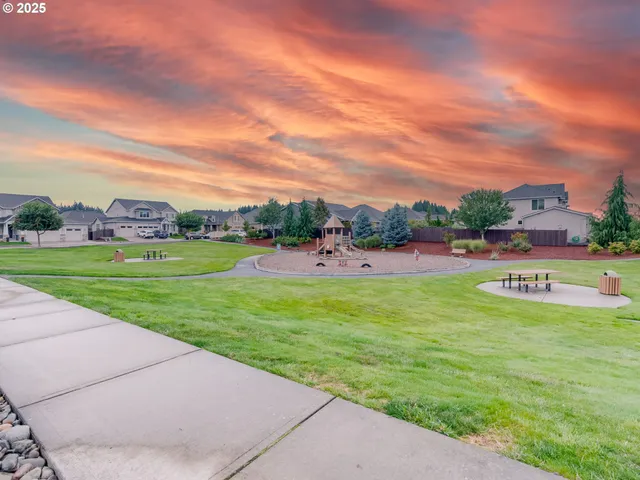 a view of a park with and trees