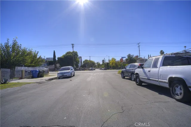a view of a car parked in back of a house