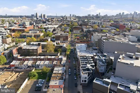 an aerial view of a city