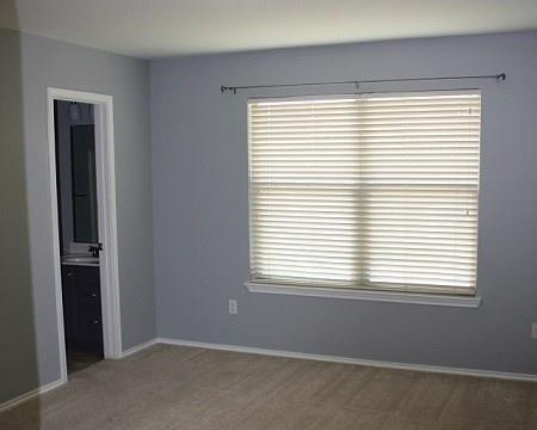 1120 Apollo Circle Round Rock, TX 78664 - Photo 10 of 14 Room featuring wall-to-wall carpeting, light blue wall paint, and white trim