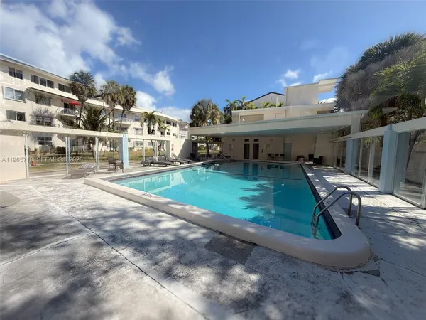 a view of a building with a pathway