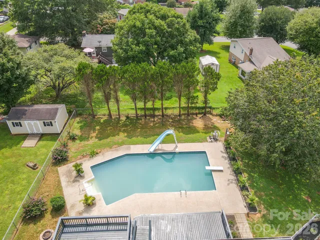 an aerial view of a house