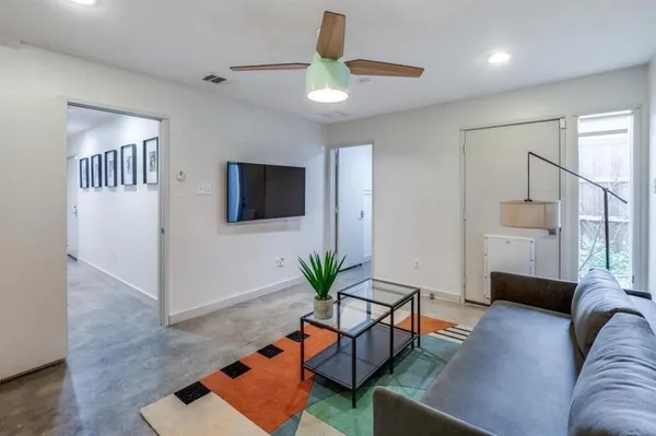 a living room with furniture