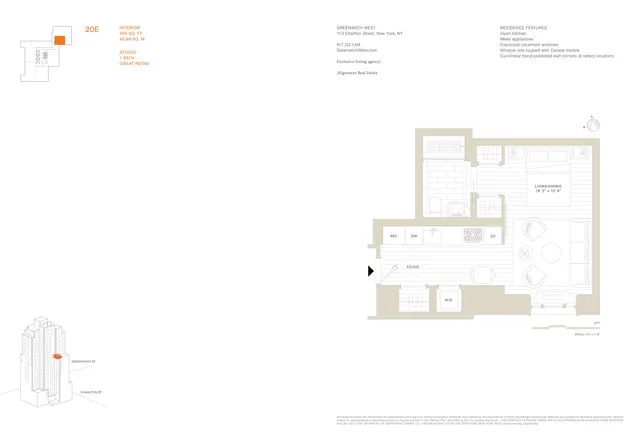 $1,364,750 | 110 Charlton Street, Unit 20E | Hudson Square