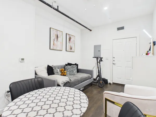 a living room with furniture